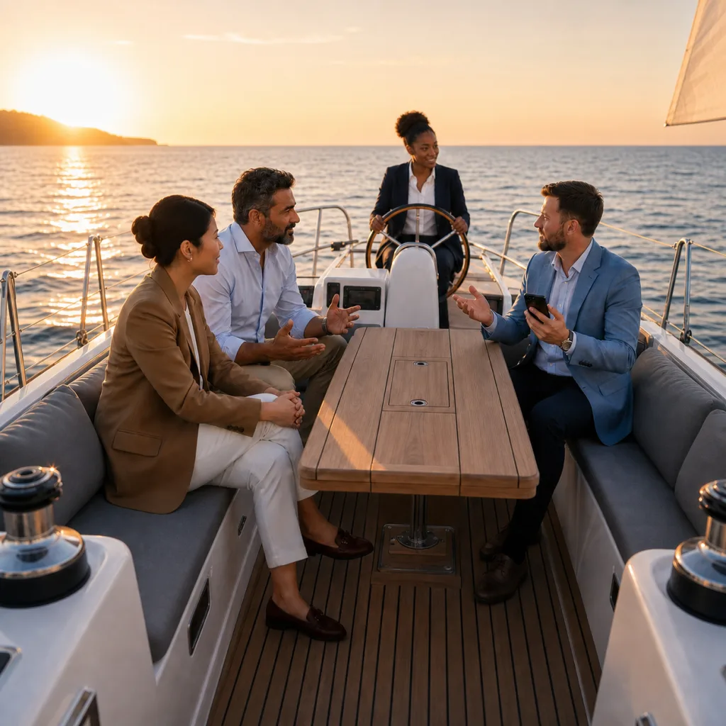 Professional business team discussing sales strategy